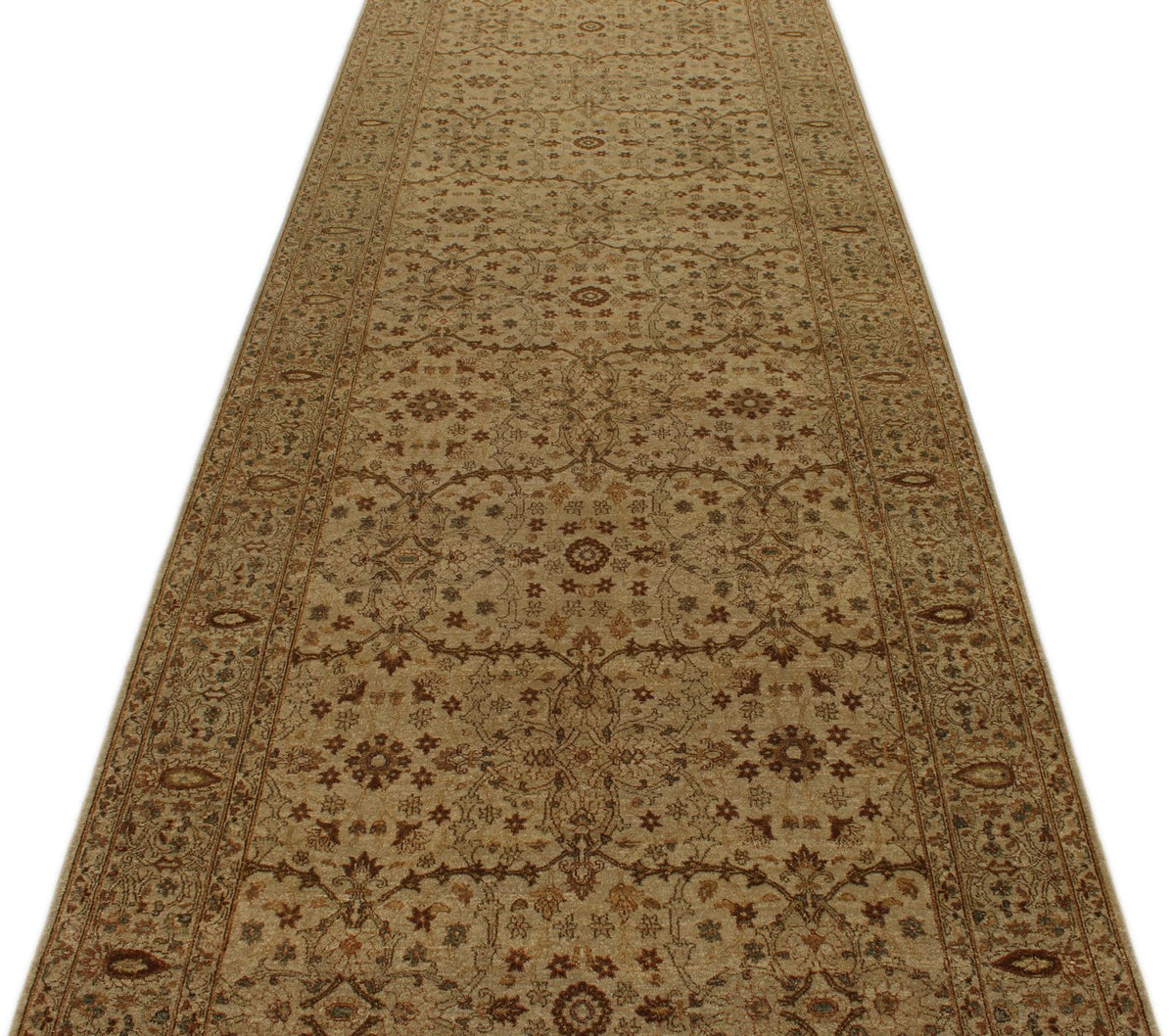 4x12 Ivory and Beige Turkish Oushak Runner