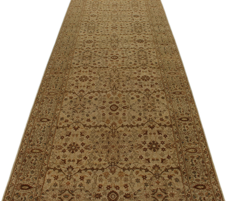 4x12 Ivory and Beige Turkish Oushak Runner