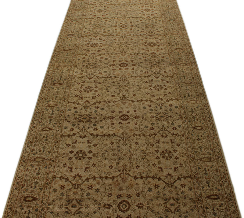 4x12 Ivory and Beige Turkish Oushak Runner
