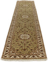 3x12 Light Green and Ivory Turkish Silk Runner