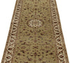 3x12 Light Green and Ivory Turkish Silk Runner