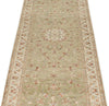 3x12 Light Green and Ivory Turkish Silk Runner