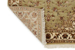 3x12 Light Green and Ivory Turkish Silk Runner