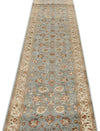 3x12 Light Blue and Ivory Turkish Silk Runner