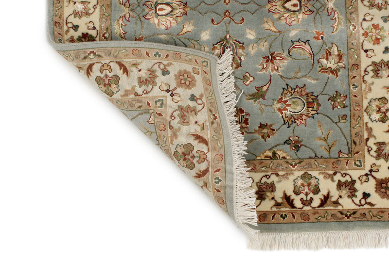 3x12 Light Blue and Ivory Turkish Silk Runner