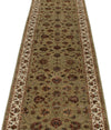 3x12 Light Green and Ivory Turkish Silk Runner