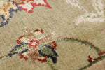 3x12 Light Green and Ivory Turkish Silk Runner
