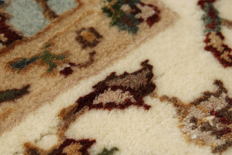 3x10 Light Blue and Ivory Turkish Silk Runner