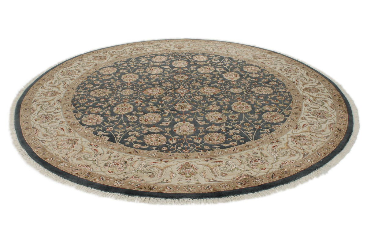 8x8 Gray and Ivory Turkish Silk Rug