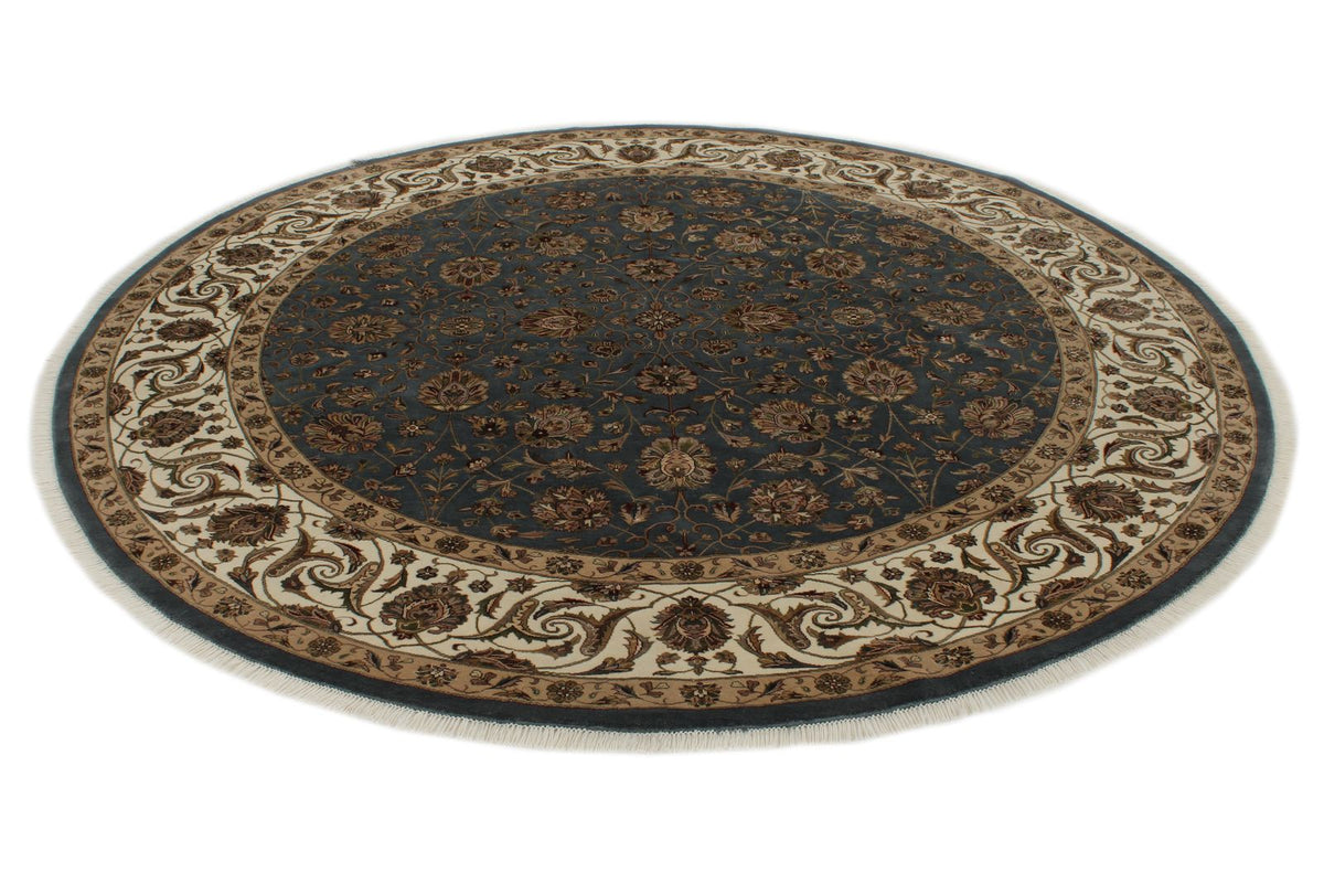 8x8 Gray and Ivory Turkish Silk Rug