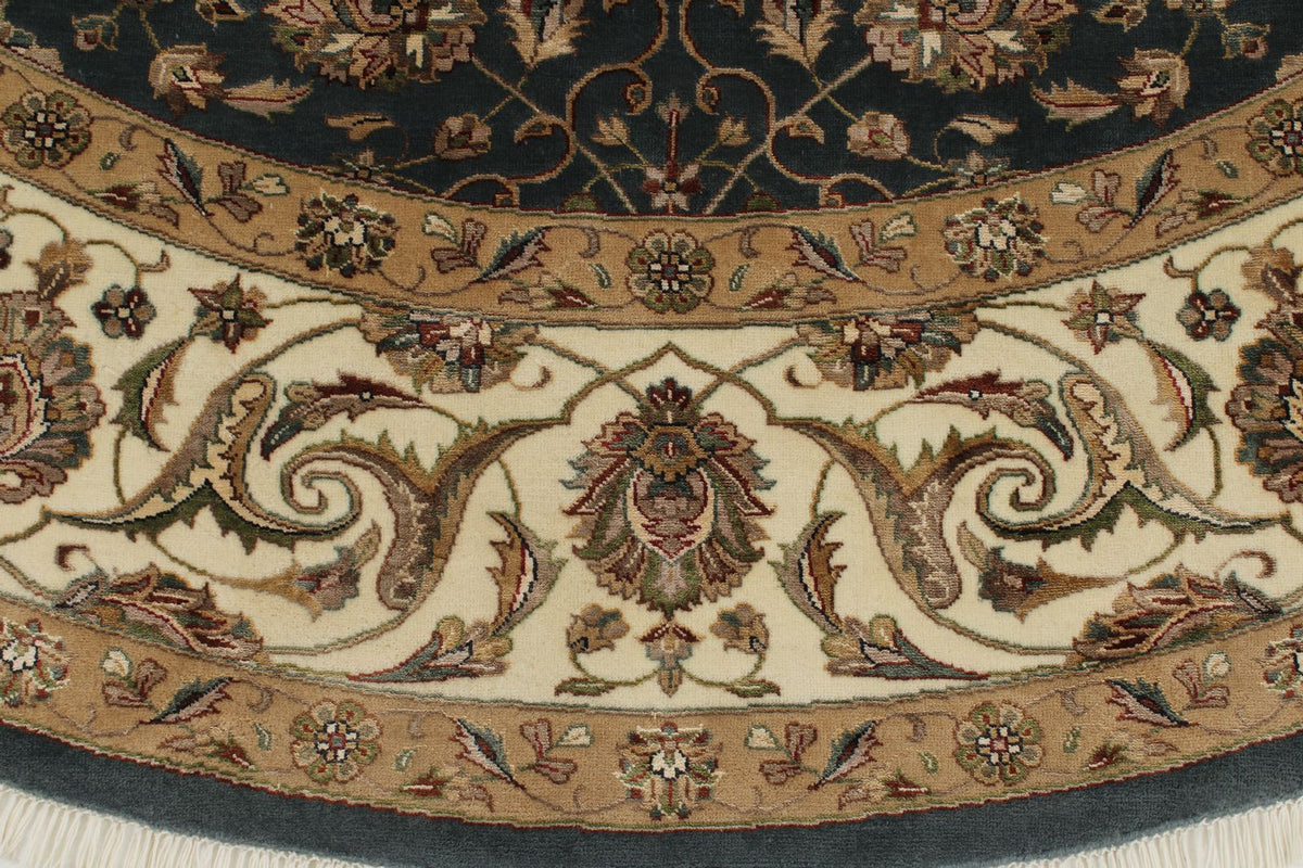 8x8 Gray and Ivory Turkish Silk Rug