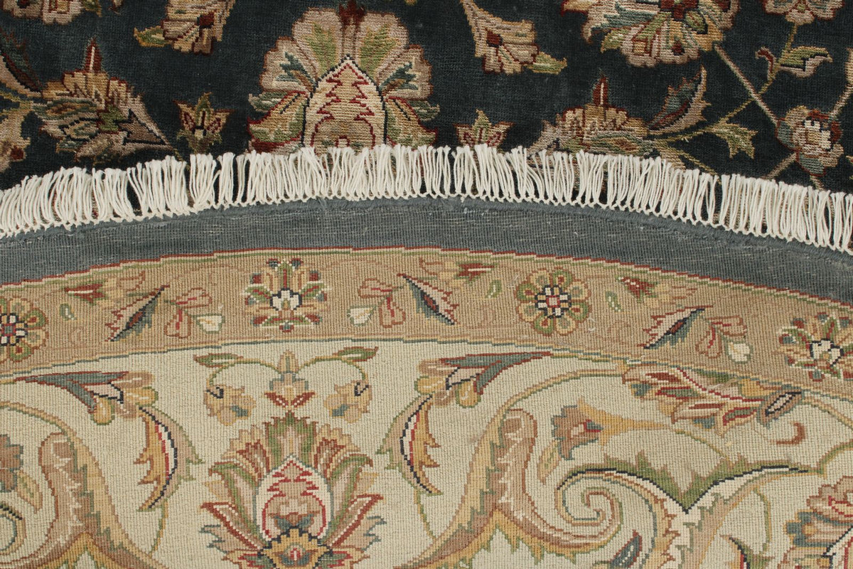 8x8 Gray and Ivory Turkish Silk Rug