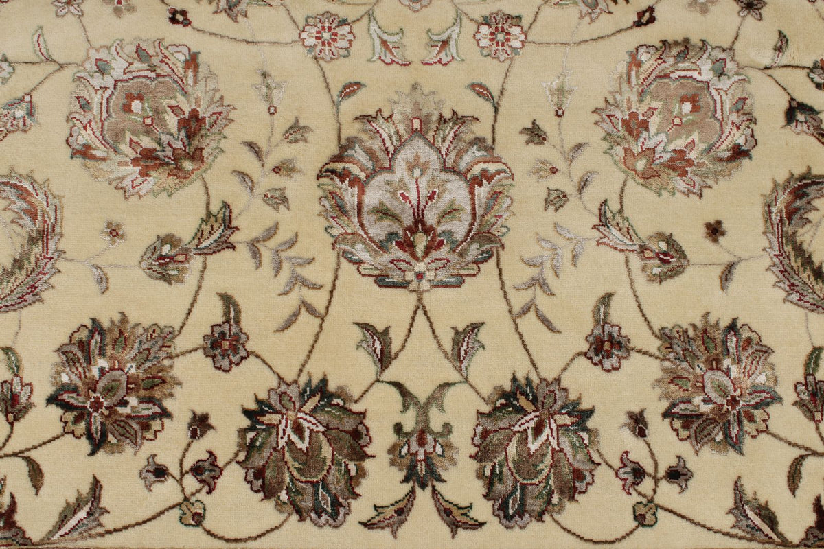 9x12 Ivory and Light Blue Turkish Silk Rug