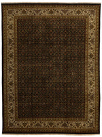 9x12 Black and Ivory Turkish Traditional Rug