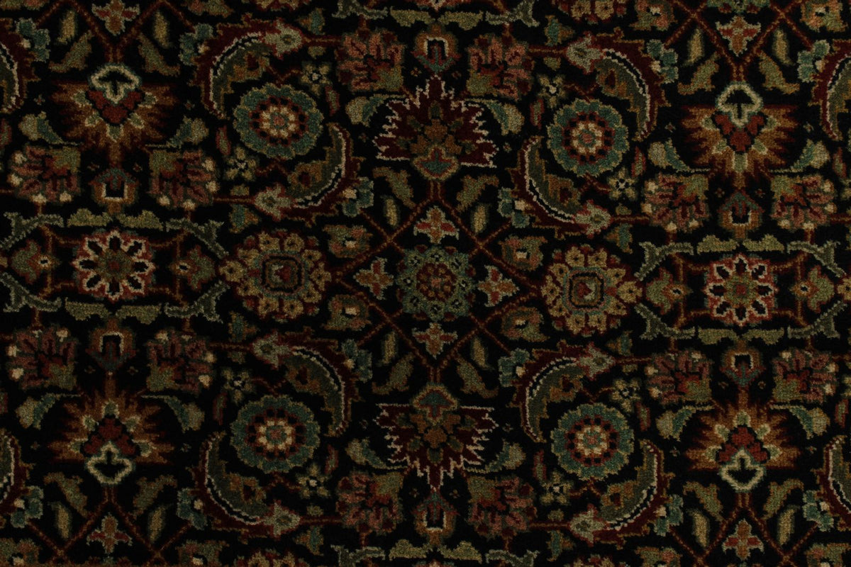 9x12 Black and Ivory Turkish Traditional Rug