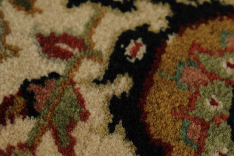 9x12 Black and Ivory Turkish Traditional Rug