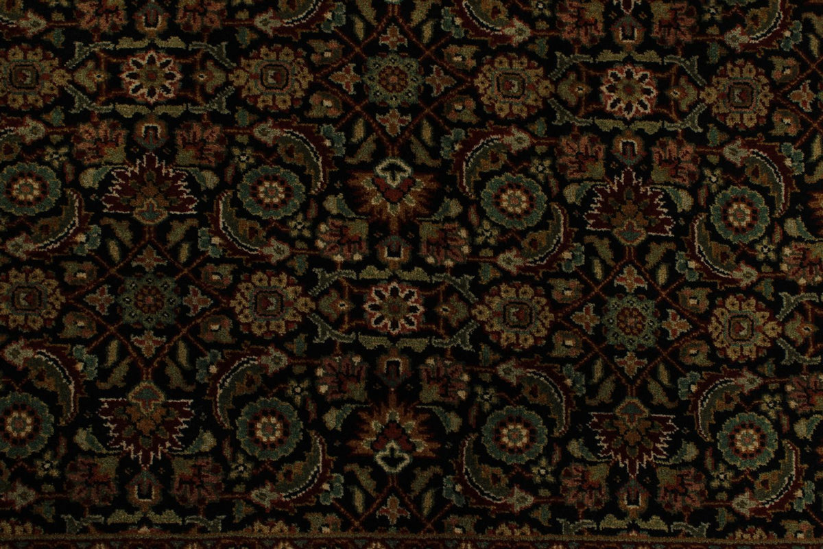 9x12 Black and Ivory Turkish Traditional Rug