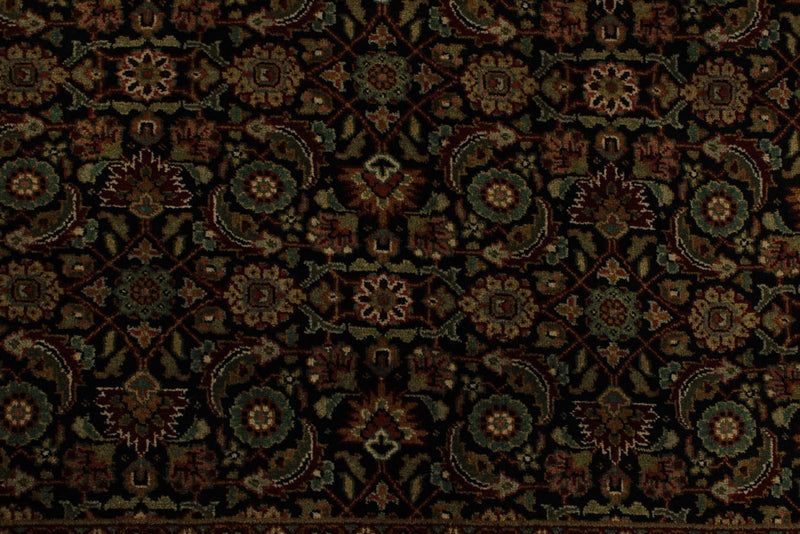 9x12 Black and Ivory Turkish Traditional Rug