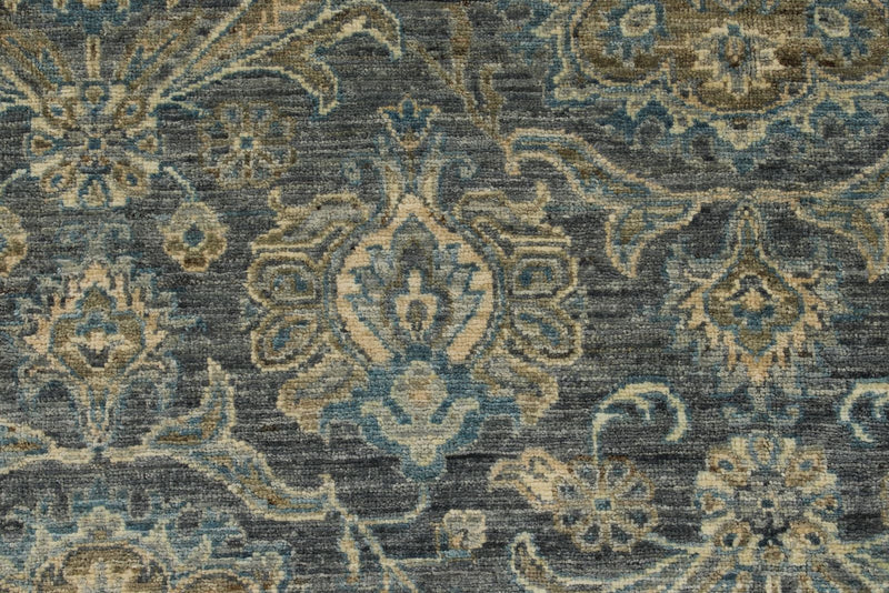 10x14 Gray and Light Blue Anatolian Tribal Rug