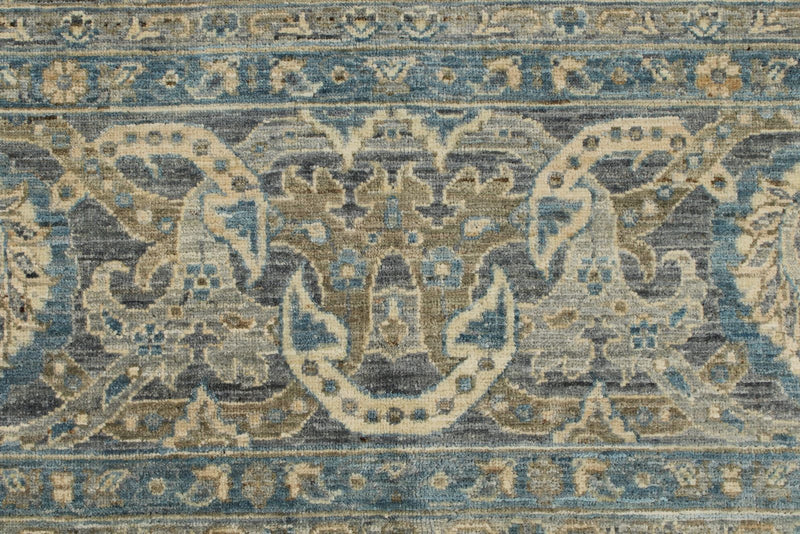 10x14 Gray and Light Blue Anatolian Tribal Rug
