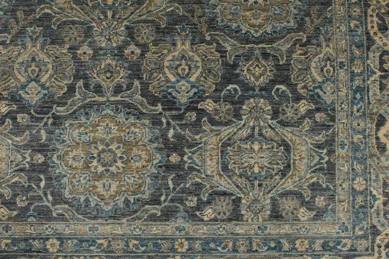 10x14 Gray and Light Blue Anatolian Tribal Rug