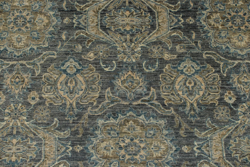 10x14 Gray and Light Blue Anatolian Tribal Rug