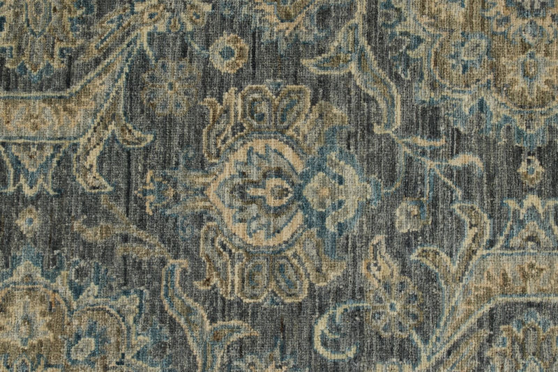 10x14 Gray and Light Blue Anatolian Tribal Rug