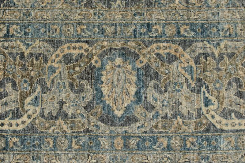 10x14 Gray and Light Blue Anatolian Tribal Rug