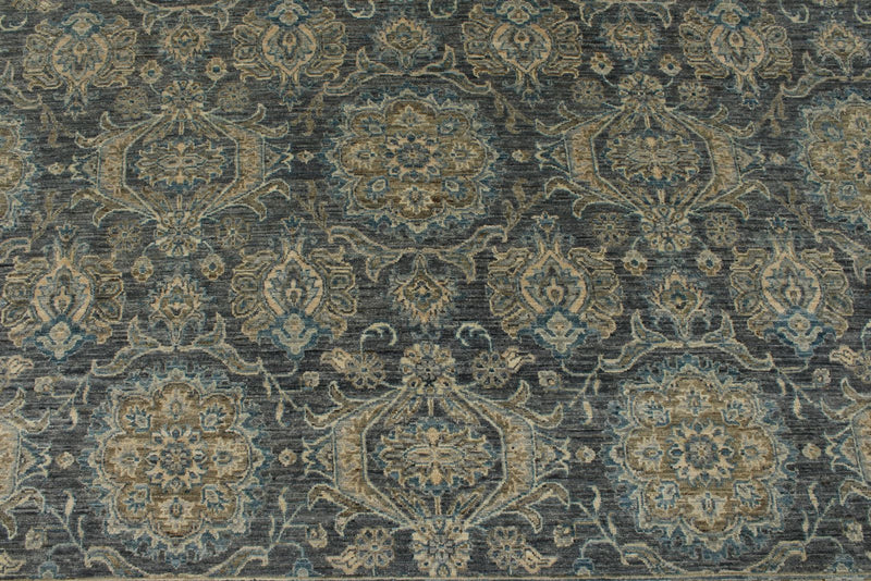 10x14 Gray and Light Blue Anatolian Tribal Rug