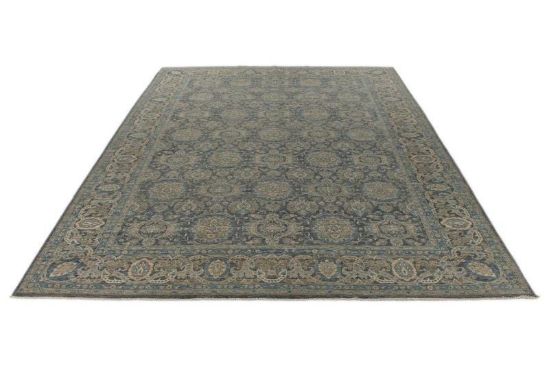 10x14 Gray and Light Blue Anatolian Tribal Rug