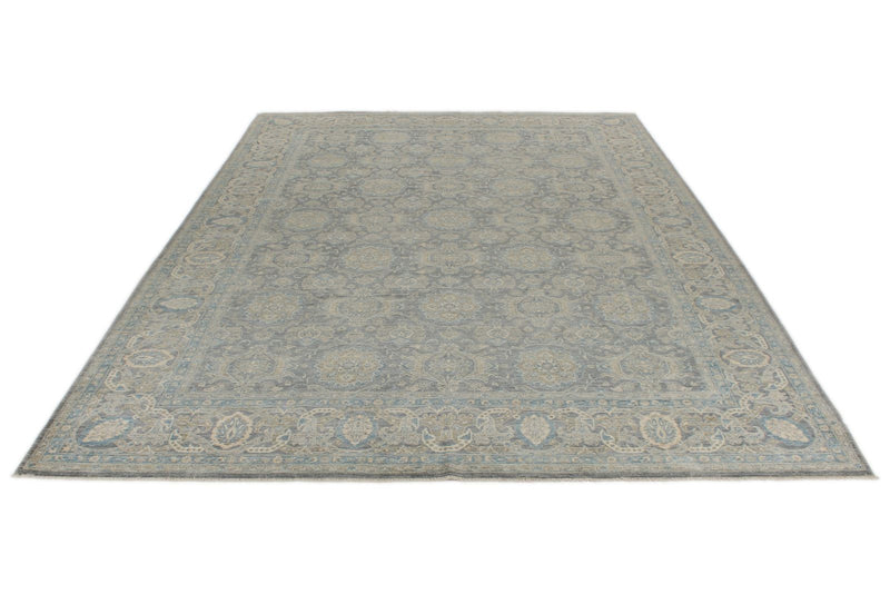 10x14 Gray and Light Blue Anatolian Tribal Rug
