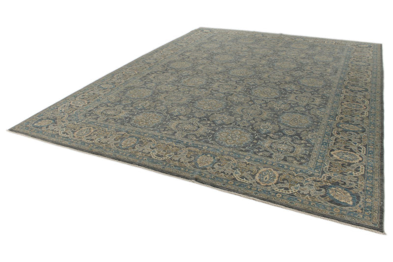 10x14 Gray and Light Blue Anatolian Tribal Rug