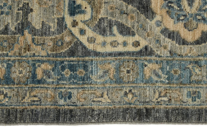 10x14 Gray and Light Blue Anatolian Tribal Rug