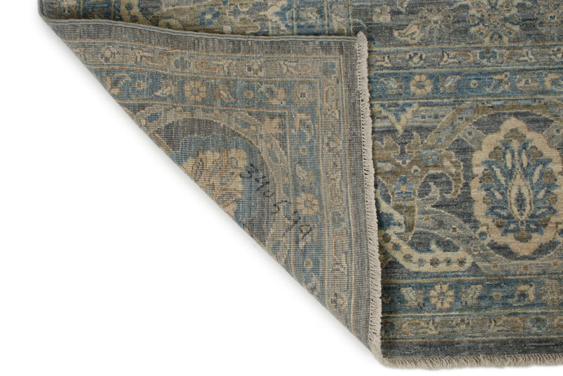 10x14 Gray and Light Blue Anatolian Tribal Rug