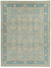 9x12 Blue and Ivory Anatolian Tribal Rug