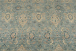 9x12 Blue and Ivory Anatolian Tribal Rug