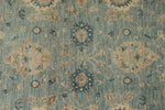 9x12 Blue and Ivory Anatolian Tribal Rug