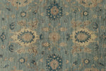 9x12 Blue and Ivory Anatolian Tribal Rug
