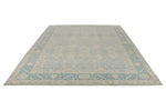 9x12 Blue and Ivory Anatolian Tribal Rug