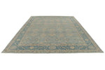 9x12 Blue and Ivory Anatolian Tribal Rug