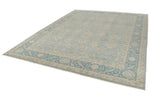 9x12 Blue and Ivory Anatolian Tribal Rug