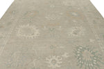 9x13 Ivory and Ivory Turkish Oushak Rug