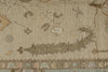 9x12 Ivory and Light Blue Turkish Oushak Rug