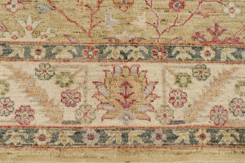 9x12 Yellow and Ivory Turkish Oushak Rug