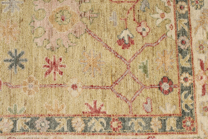9x12 Yellow and Ivory Turkish Oushak Rug