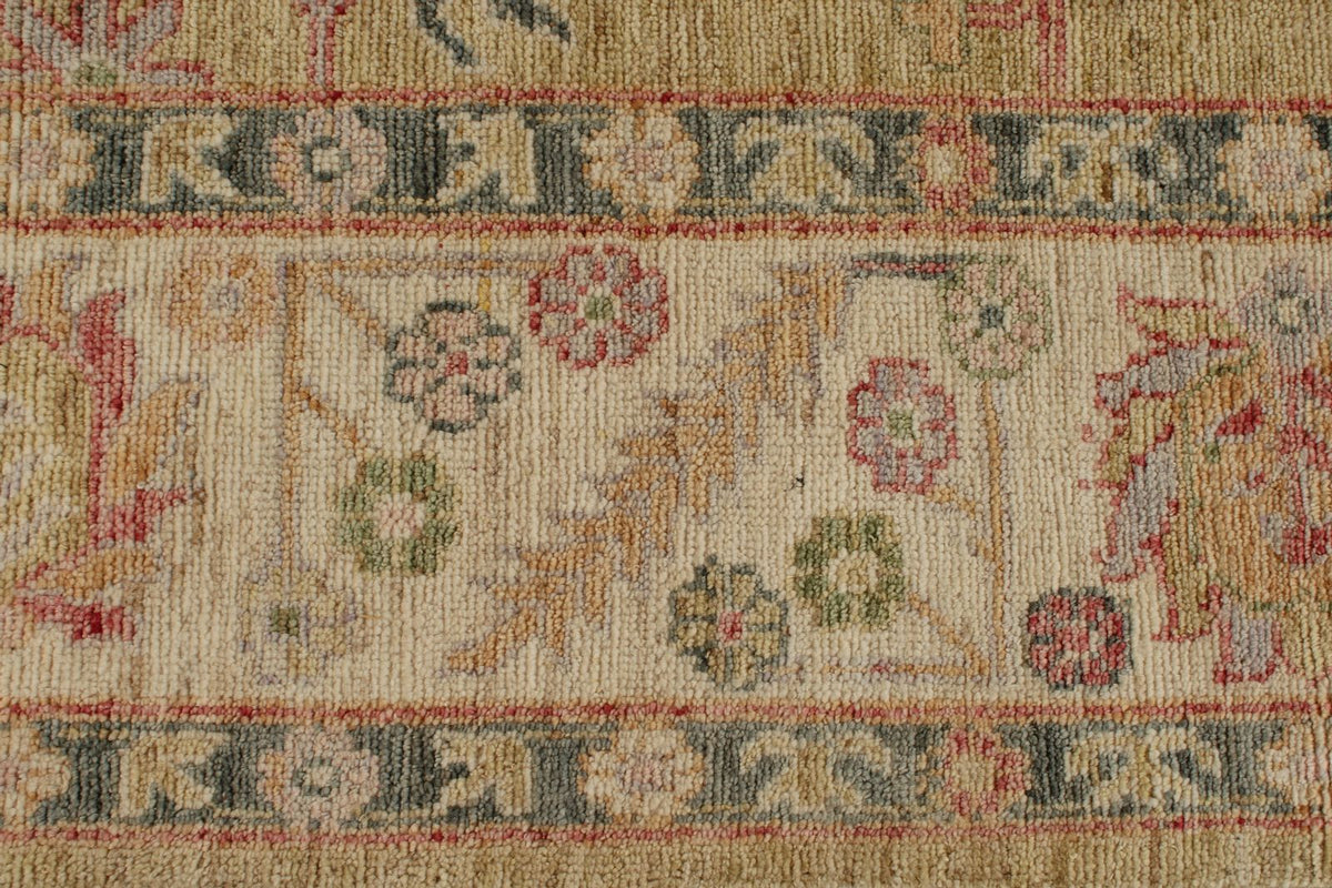 9x12 Yellow and Ivory Turkish Oushak Rug