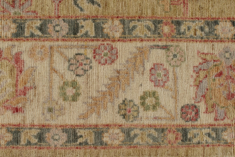 9x12 Yellow and Ivory Turkish Oushak Rug