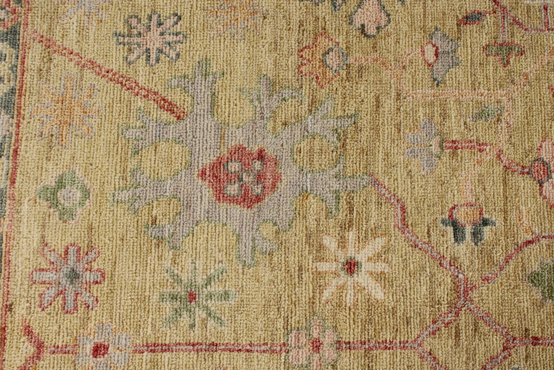 9x12 Yellow and Ivory Turkish Oushak Rug