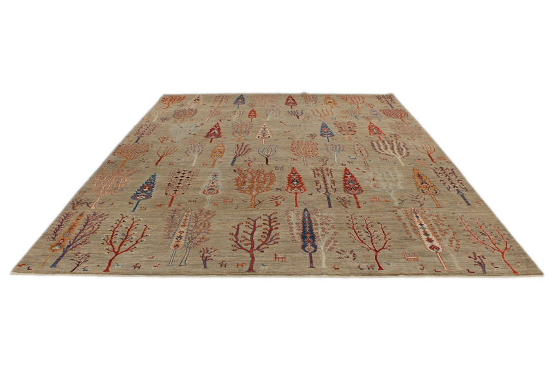 9x12 Brown and Multicolor Anatolian Traditional Rug