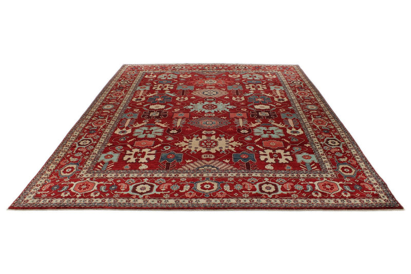 9x12 Red and Multicolor Anatolian Traditional Rug